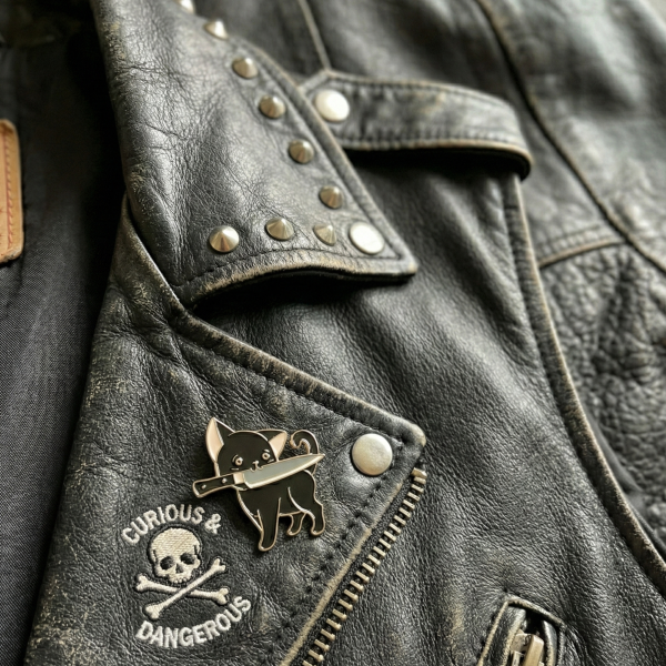 Knife Cat Enamel Pin